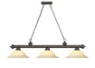 Billiard Z-Lite 2306-3BRZ-GM16 Bronze Cordon 3 Light Billiard Z-Lite