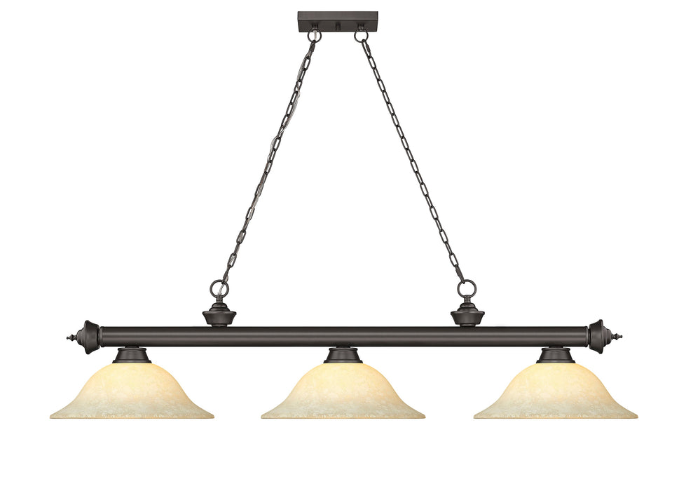 Billiard Z-Lite 2306-3BRZ-GM16 Bronze Cordon 3 Light Billiard Z-Lite