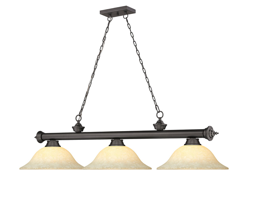 Billiard Z-Lite 2306-3BRZ-GM16 Bronze Cordon 3 Light Billiard Z-Lite