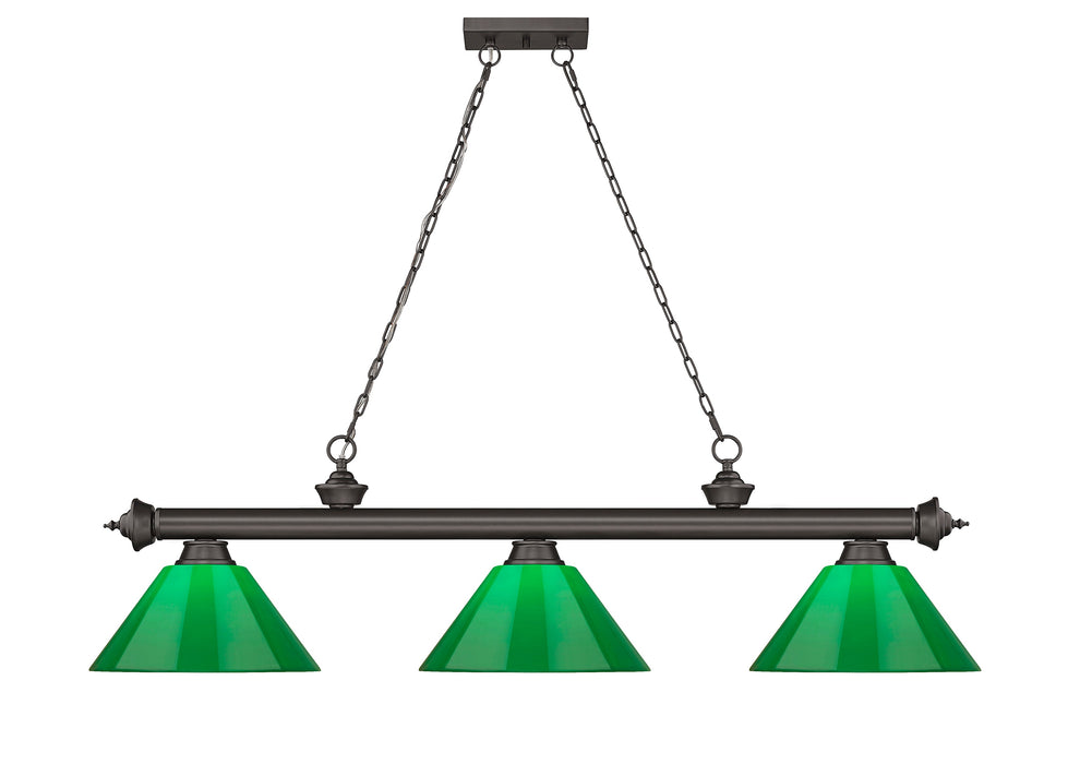 Billiard Z-Lite 2306-3BRZ-PGR Bronze Cordon 3 Light Billiard Z-Lite
