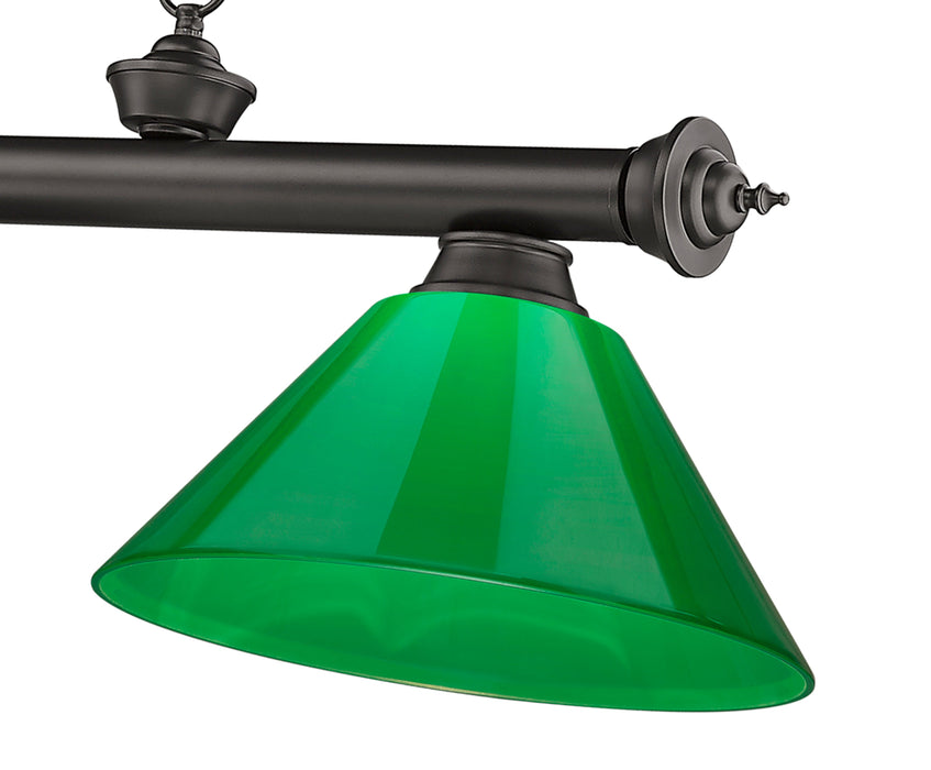 Billiard Z-Lite 2306-3BRZ-PGR Bronze Cordon 3 Light Billiard Z-Lite