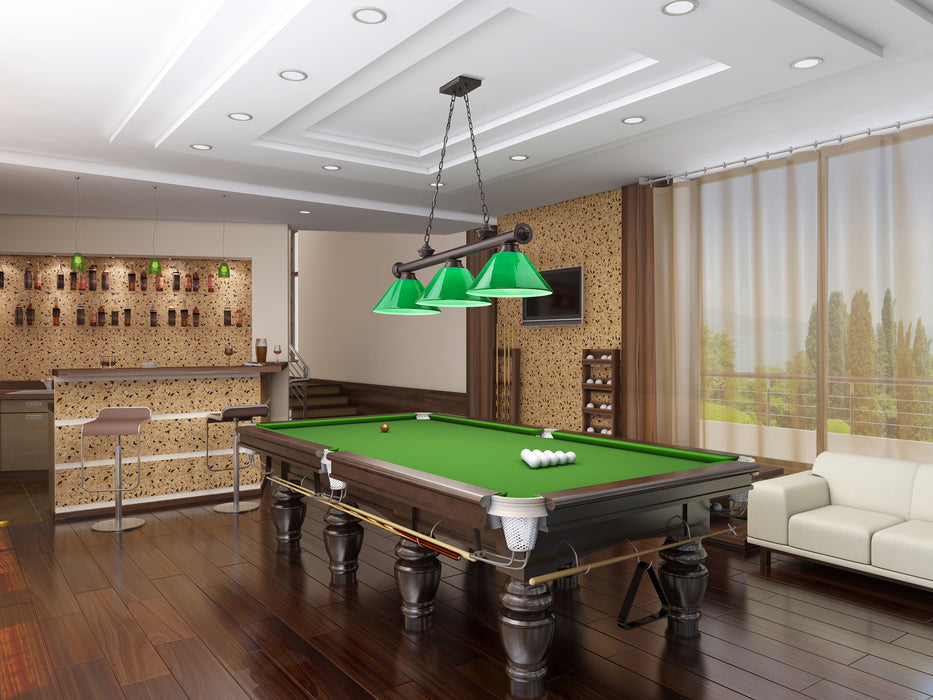 Billiard Z-Lite 2306-3BRZ-PGR Bronze Cordon 3 Light Billiard Z-Lite