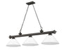 Billiard Z-Lite 2306-3BRZ-PWH Bronze Cordon 3 Light Billiard Z-Lite