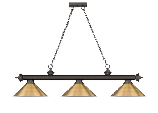 Billiard Z-Lite 2306-3BRZ-RB15 Bronze Cordon 3 Light Billiard Z-Lite
