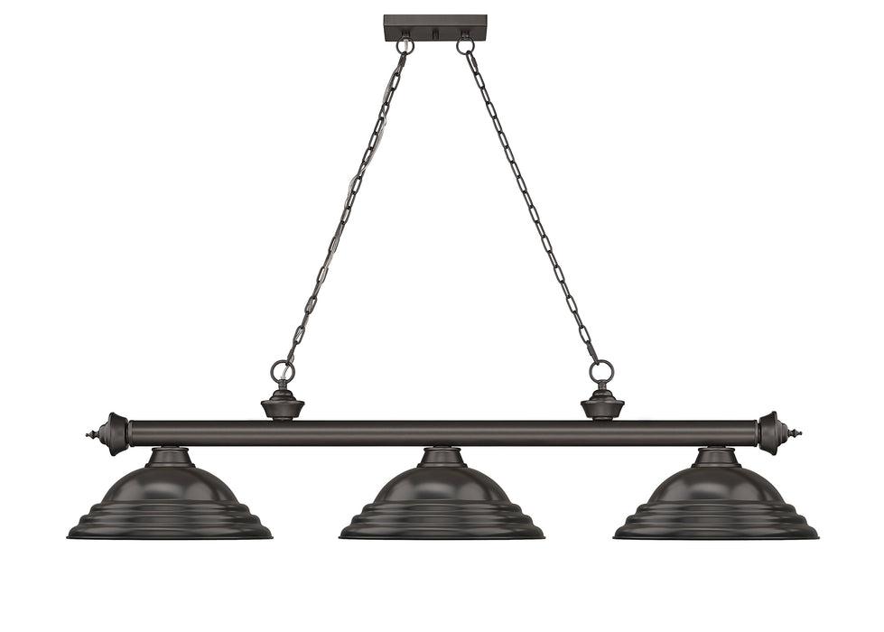 Billiard Z-Lite 2306-3BRZ-SBRZ Bronze Cordon 3 Light Billiard Z-Lite