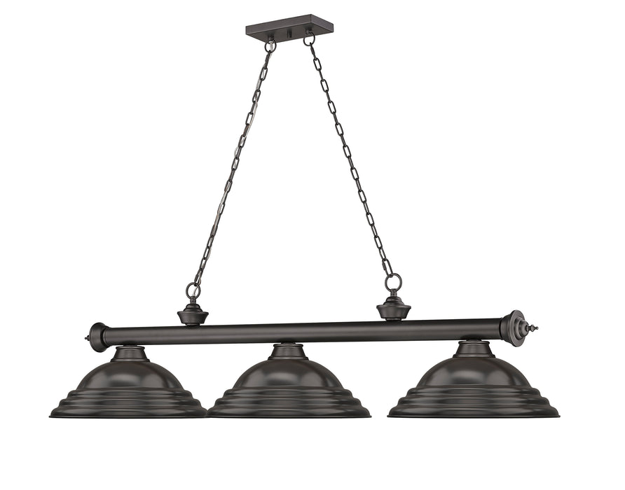 Billiard Z-Lite 2306-3BRZ-SBRZ Bronze Cordon 3 Light Billiard Z-Lite