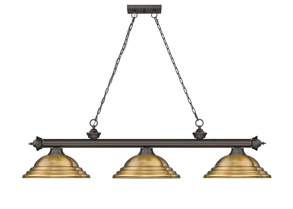 Billiard Z-Lite 2306-3BRZ-SRB Bronze Cordon 3 Light Billiard Z-Lite