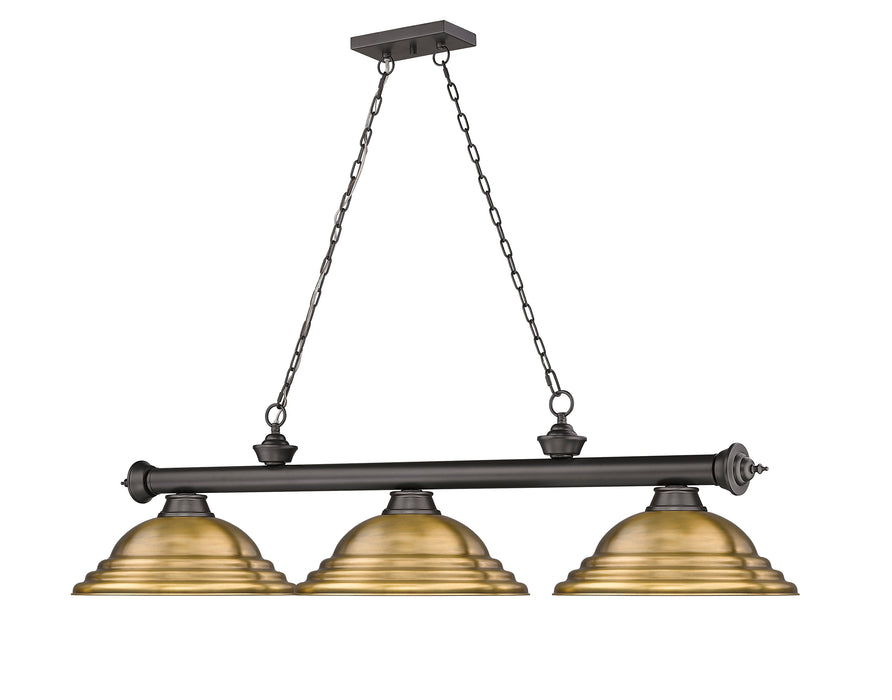 Billiard Z-Lite 2306-3BRZ-SRB Bronze Cordon 3 Light Billiard Z-Lite