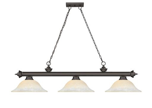 Billiard Z-Lite 2306-3BRZ-WM16 Bronze Cordon 3 Light Billiard Z-Lite