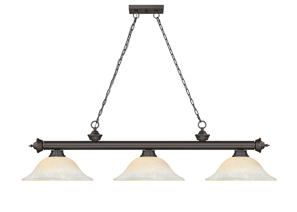Billiard Z-Lite 2306-3BRZ-WM16 Bronze Cordon 3 Light Billiard Z-Lite
