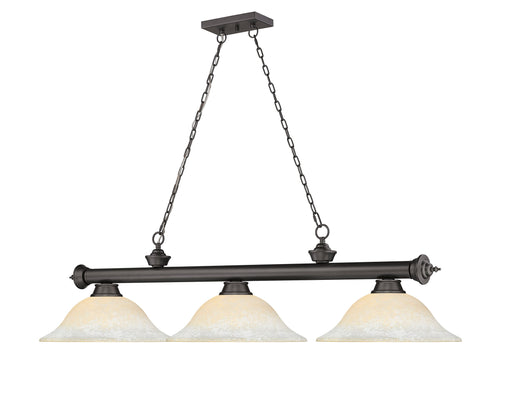 Billiard Z-Lite 2306-3BRZ-WM16 Bronze Cordon 3 Light Billiard Z-Lite
