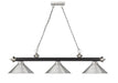 Billiard Z-Lite 2306-3MB-BN-BN15 Matte Black + Brushed Nickel Cordon 3 Light Billiard Z-Lite