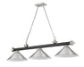 Billiard Z-Lite 2306-3MB-BN-BN15 Matte Black + Brushed Nickel Cordon 3 Light Billiard Z-Lite