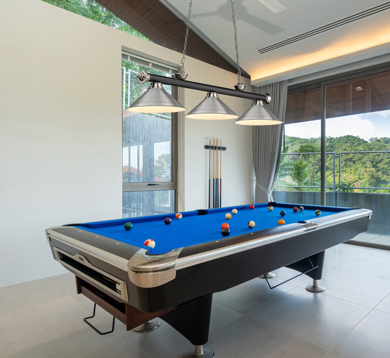 Billiard Z-Lite 2306-3MB-BN-BN15 Matte Black + Brushed Nickel Cordon 3 Light Billiard Z-Lite