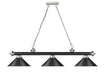 Billiard Z-Lite 2306-3MB-BN-MB15 Matte Black + Brushed Nickel Cordon 3 Light Billiard Z-Lite
