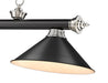 Billiard Z-Lite 2306-3MB-BN-MB15 Matte Black + Brushed Nickel Cordon 3 Light Billiard Z-Lite