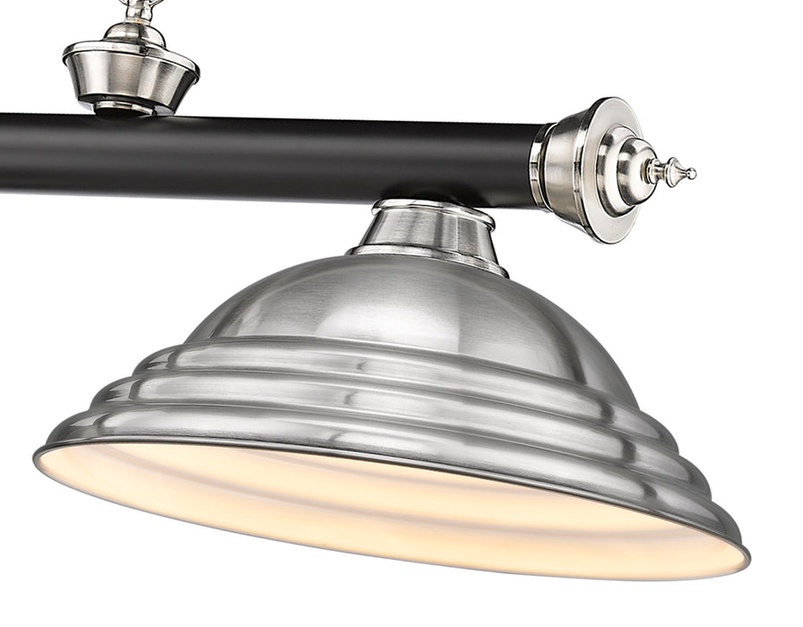 Billiard Z-Lite 2306-3MB-BN-SBN Matte Black + Brushed Nickel Cordon 3 Light Billiard Z-Lite