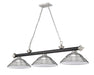 Billiard Z-Lite 2306-3MB-BN-SBN Matte Black + Brushed Nickel Cordon 3 Light Billiard Z-Lite