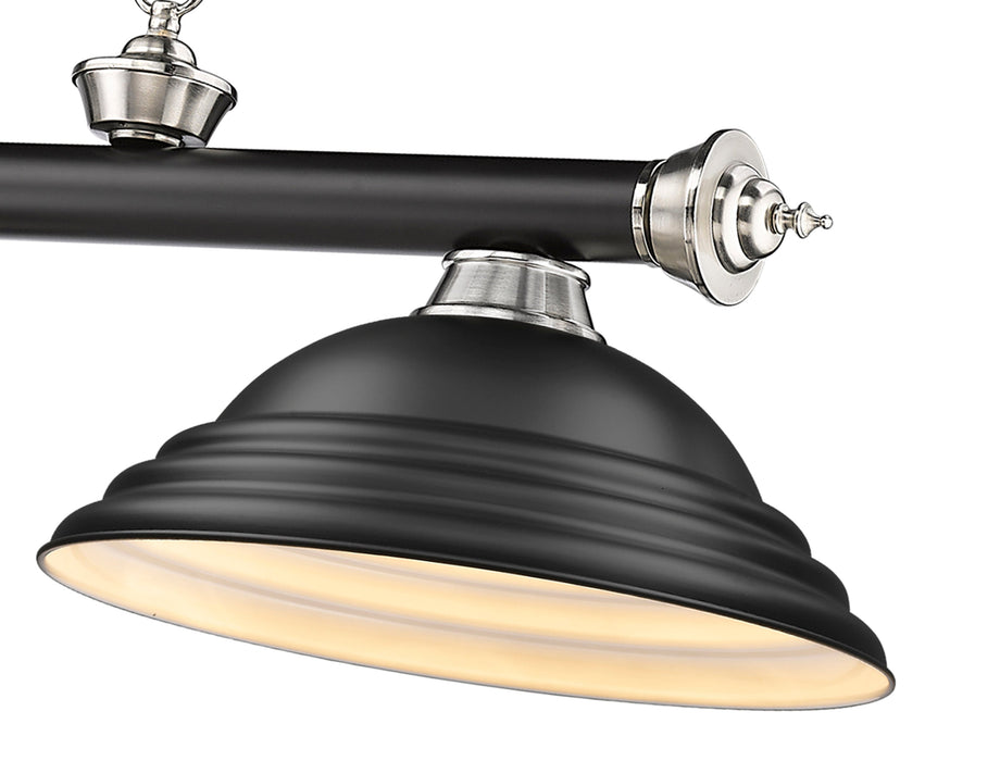 Billiard Z-Lite 2306-3MB-BN-SMB Matte Black + Brushed Nickel Cordon 3 Light Billiard Z-Lite