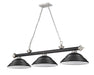 Billiard Z-Lite 2306-3MB-BN-SMB Matte Black + Brushed Nickel Cordon 3 Light Billiard Z-Lite