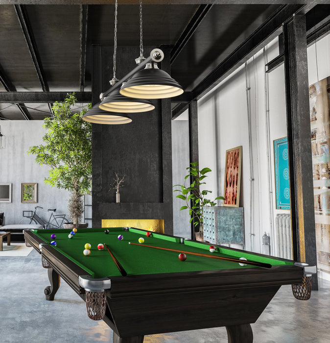 Billiard Z-Lite 2306-3MB-BN-SMB Matte Black + Brushed Nickel Cordon 3 Light Billiard Z-Lite