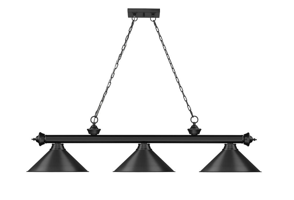 Billiard Z-Lite 2306-3MB-MB15 Matte Black Cordon 3 Light Billiard Z-Lite