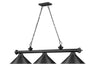 Billiard Z-Lite 2306-3MB-MB15 Matte Black Cordon 3 Light Billiard Z-Lite