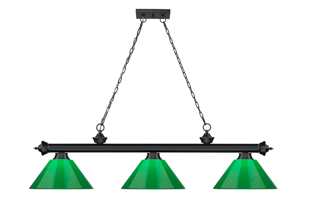 Billiard Z-Lite 2306-3MB-PGR Matte Black Cordon 3 Light Billiard Z-Lite