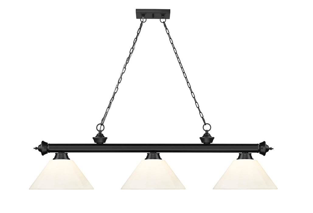 Billiard Z-Lite 2306-3MB-PWH Matte Black Cordon 3 Light Billiard Z-Lite