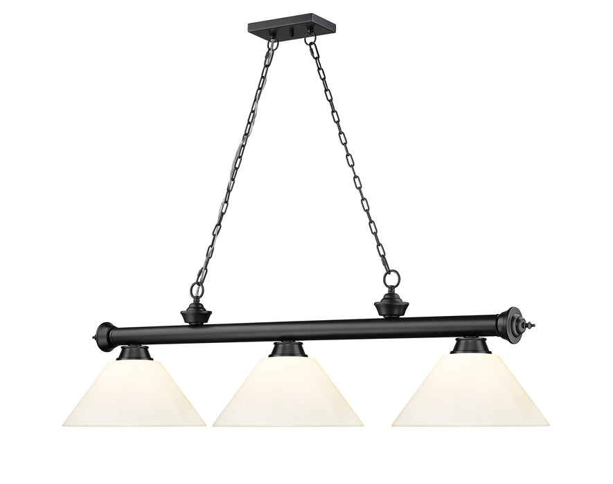 Billiard Z-Lite 2306-3MB-PWH Matte Black Cordon 3 Light Billiard Z-Lite