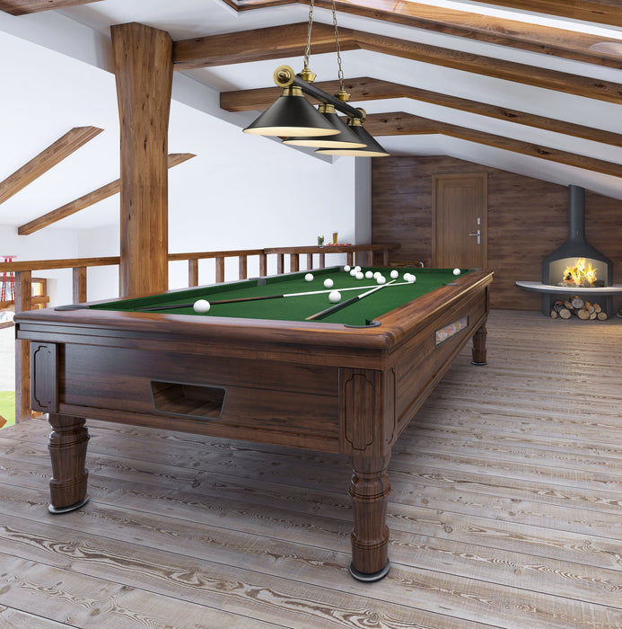 Billiard Z-Lite 2306-3MB-RB-MB15 Matte Black + Rubbed Brass Cordon 3 Light Billiard Z-Lite