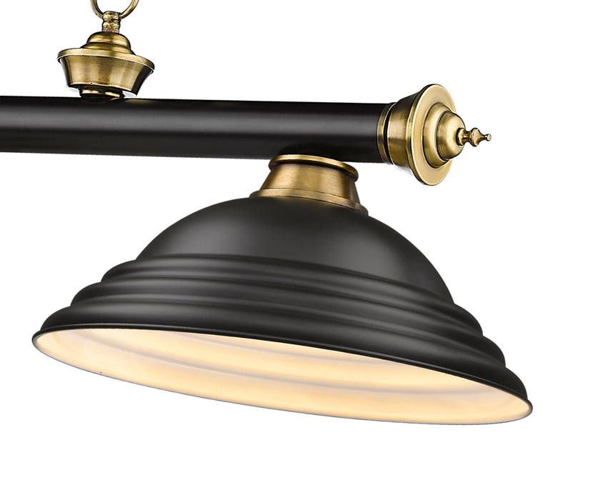 Billiard Z-Lite 2306-3MB-RB-SMB Matte Black + Rubbed Brass Cordon 3 Light Billiard Z-Lite