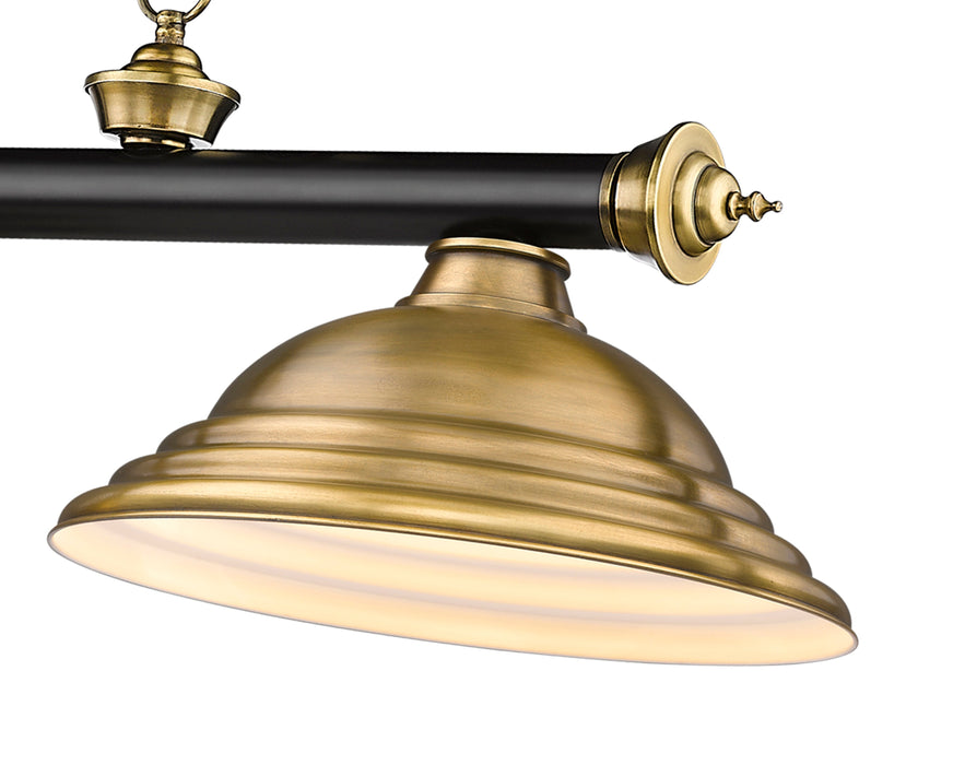 Billiard Z-Lite 2306-3MB-RB-SRB Matte Black + Rubbed Brass Cordon 3 Light Billiard Z-Lite