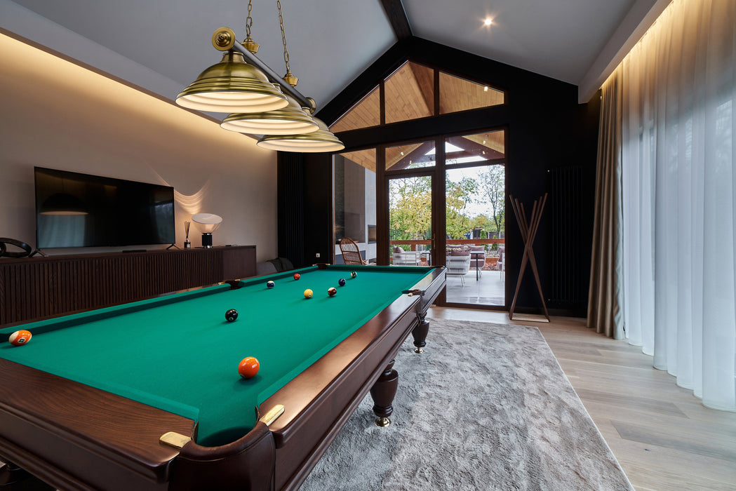 Billiard Z-Lite 2306-3MB-RB-SRB Matte Black + Rubbed Brass Cordon 3 Light Billiard Z-Lite