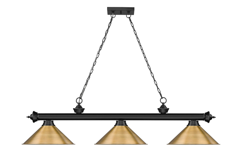 Billiard Z-Lite 2306-3MB-RB15 Matte Black Cordon 3 Light Billiard Z-Lite