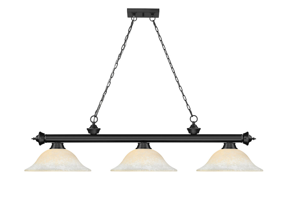 Billiard Z-Lite 2306-3MB-WM16 Matte Black Cordon 3 Light Billiard Z-Lite