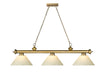 Billiard Z-Lite 2306-3RB-AGM14 Rubbed Brass Cordon 3 Light Billiard Z-Lite
