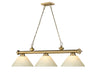 Billiard Z-Lite 2306-3RB-AGM14 Rubbed Brass Cordon 3 Light Billiard Z-Lite