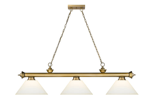 Billiard Z-Lite 2306-3RB-AMO14 Rubbed Brass Cordon 3 Light Billiard Z-Lite