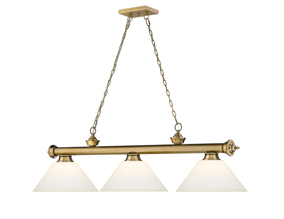 Billiard Z-Lite 2306-3RB-AMO14 Rubbed Brass Cordon 3 Light Billiard Z-Lite
