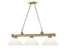 Billiard Z-Lite 2306-3RB-AMO14 Rubbed Brass Cordon 3 Light Billiard Z-Lite