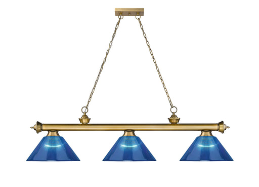Billiard Z-Lite 2306-3RB-ARDB Rubbed Brass Cordon 3 Light Billiard Z-Lite