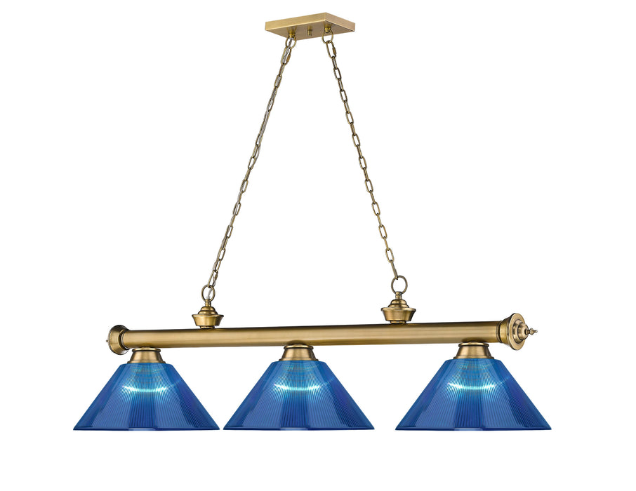 Billiard Z-Lite 2306-3RB-ARDB Rubbed Brass Cordon 3 Light Billiard Z-Lite