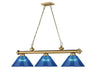 Billiard Z-Lite 2306-3RB-ARDB Rubbed Brass Cordon 3 Light Billiard Z-Lite