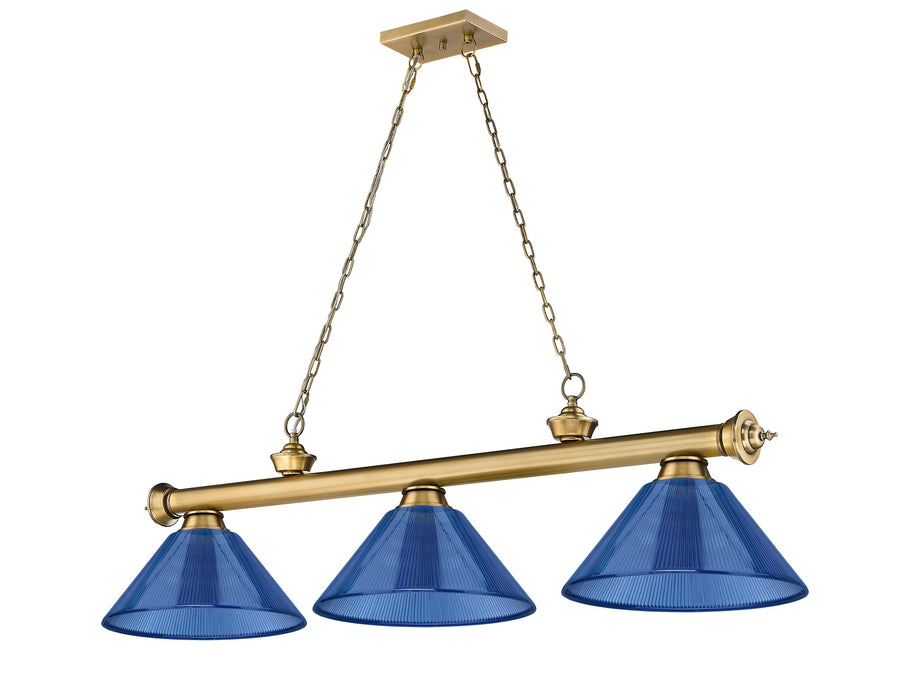 Billiard Z-Lite 2306-3RB-ARDB Rubbed Brass Cordon 3 Light Billiard Z-Lite