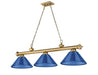 Billiard Z-Lite 2306-3RB-ARDB Rubbed Brass Cordon 3 Light Billiard Z-Lite