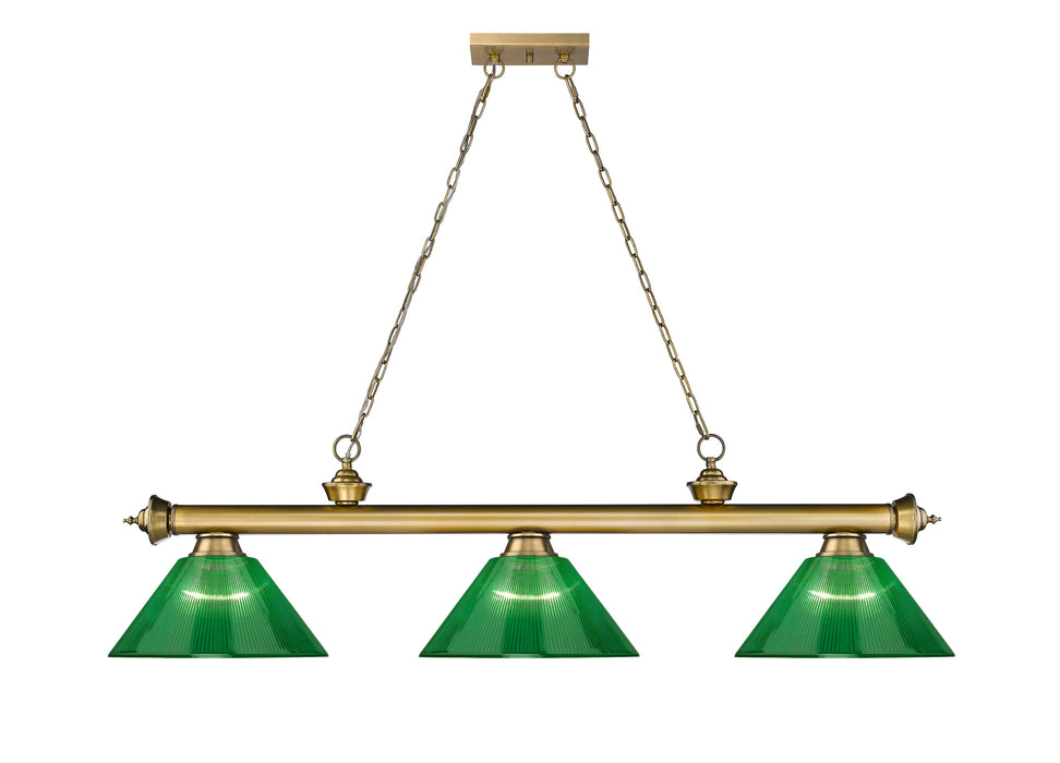 Billiard Z-Lite 2306-3RB-ARG Rubbed Brass Cordon 3 Light Billiard Z-Lite