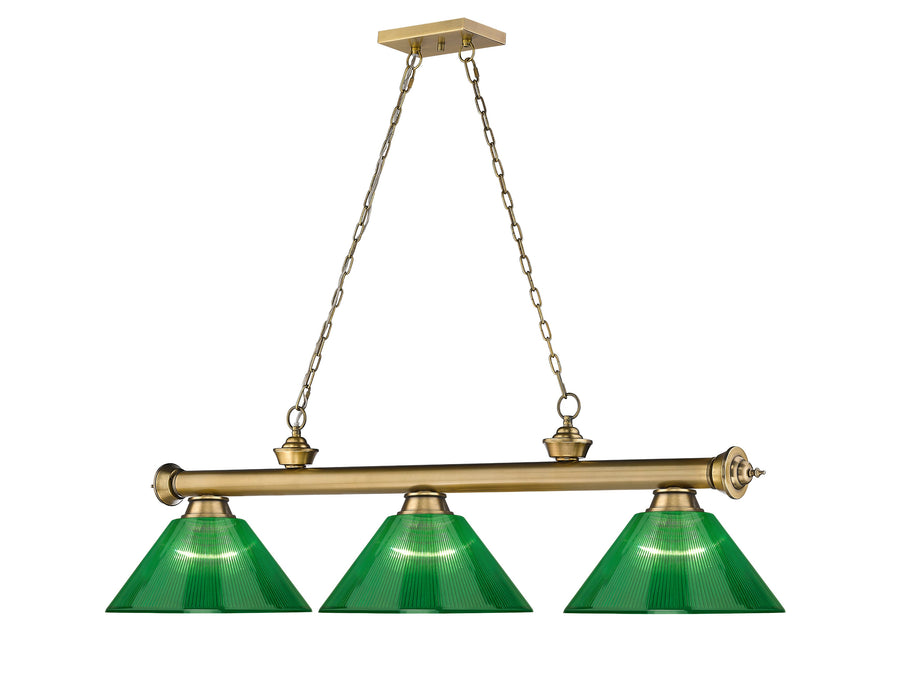 Billiard Z-Lite 2306-3RB-ARG Rubbed Brass Cordon 3 Light Billiard Z-Lite