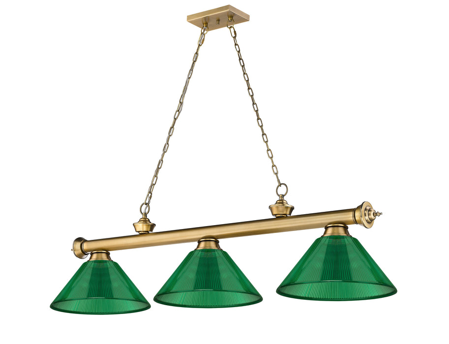 Billiard Z-Lite 2306-3RB-ARG Rubbed Brass Cordon 3 Light Billiard Z-Lite