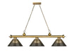 Billiard Z-Lite 2306-3RB-ARS Rubbed Brass Cordon 3 Light Billiard Z-Lite